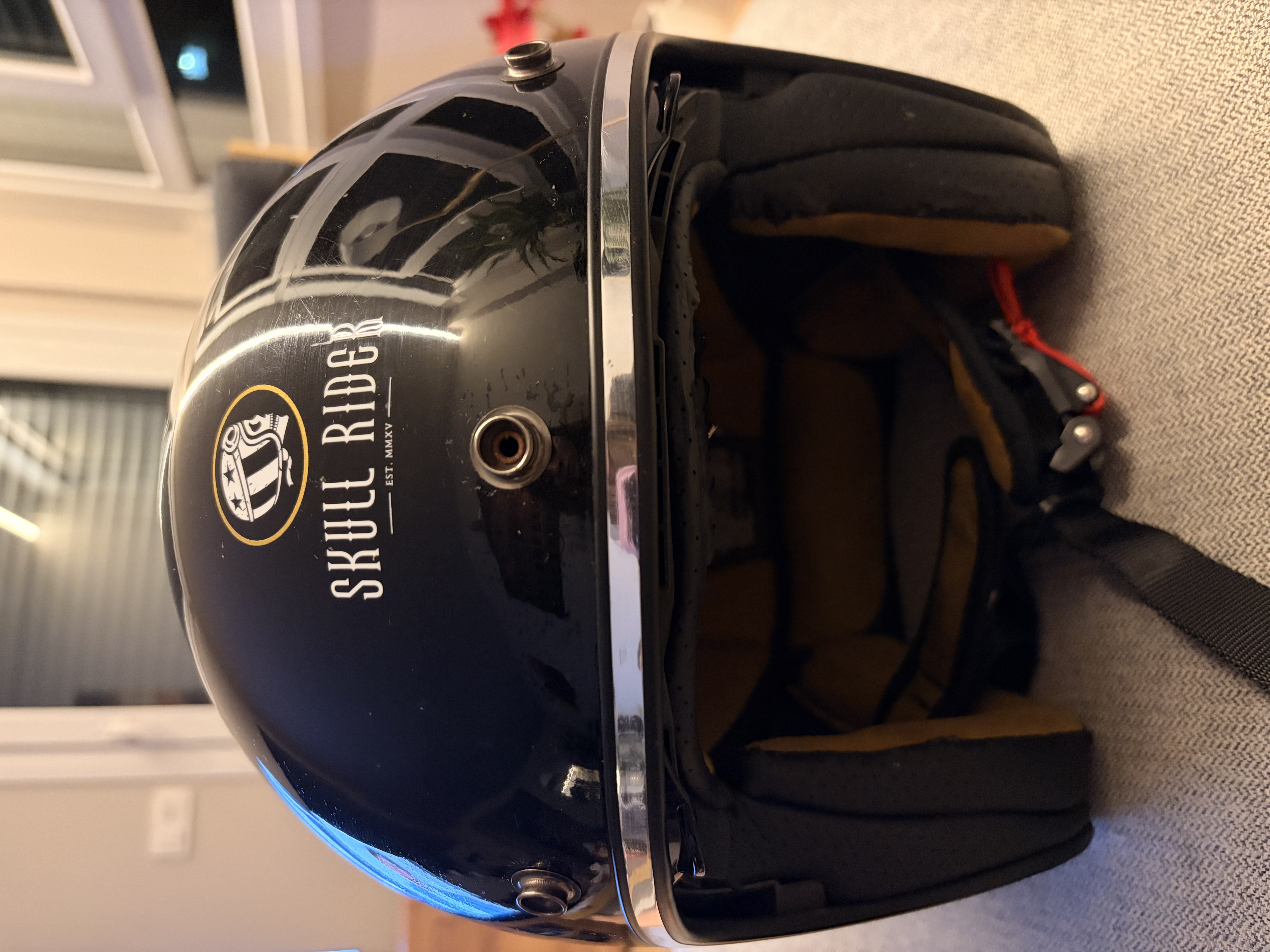 Casco negro Racer Born to Ride skull rider