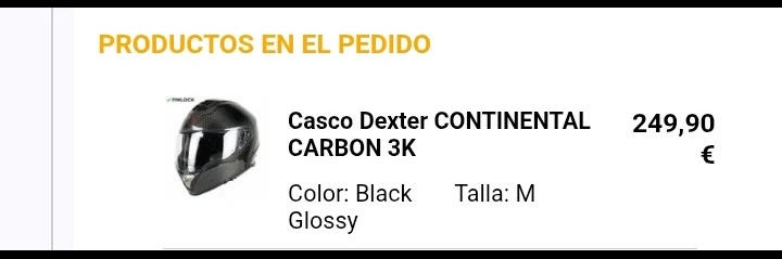Casco fibra de Carbono. Dexter. M