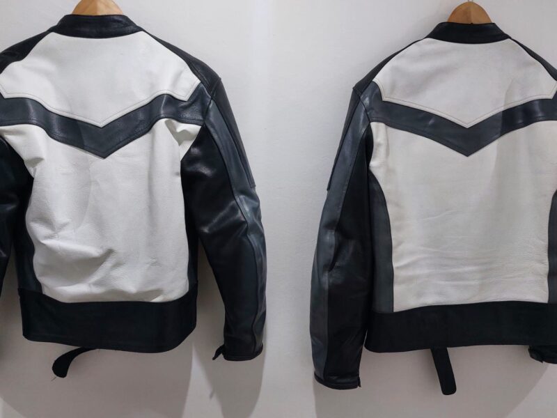 Pareja de chaquetas de Cuero talla L y XXS color negro/gris/blanca