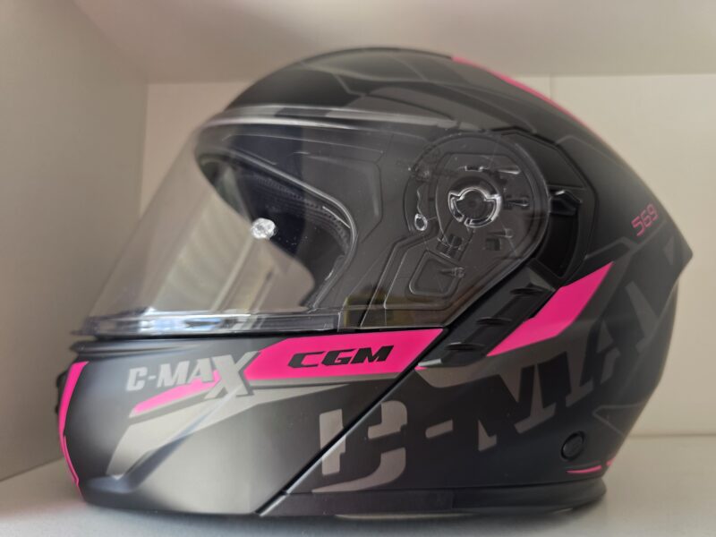 Casco CGM 569 Moto Scooter Negro y Rosa