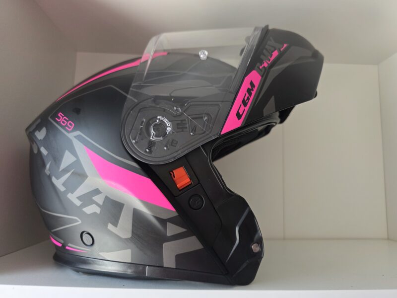 Casco CGM 569 Moto Scooter Negro y Rosa
