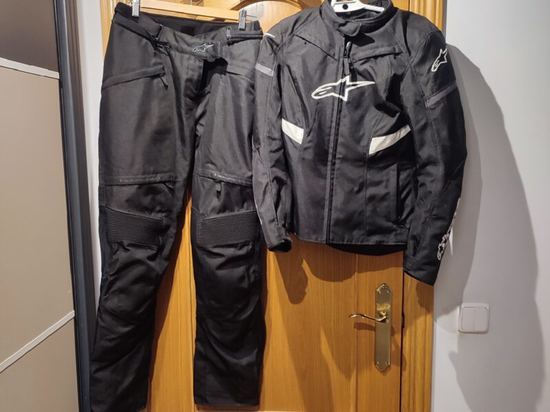 Traje de cordura mujer, Alpine Star, negro y blanco, pantalón M, chaqueta S
