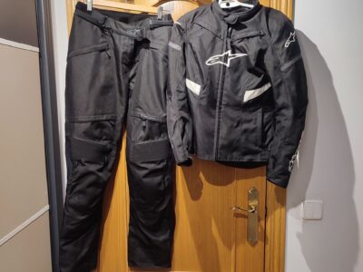 Traje de cordura mujer, Alpine Star, negro y blanco, pantalón M, chaqueta S